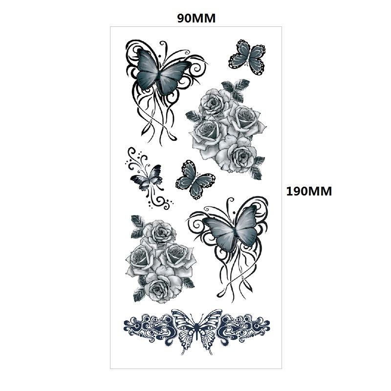 Water Transfer Phoenix Flower Colored Rose Waterproof Tattoo Sticker Set Simulation Tattoo Sticker