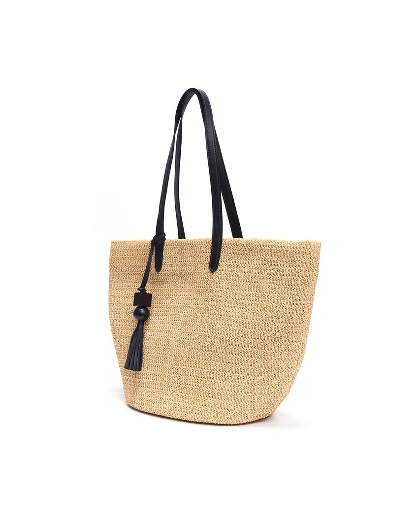 Badgigi Santorini Shoulder Tote Bag, Black