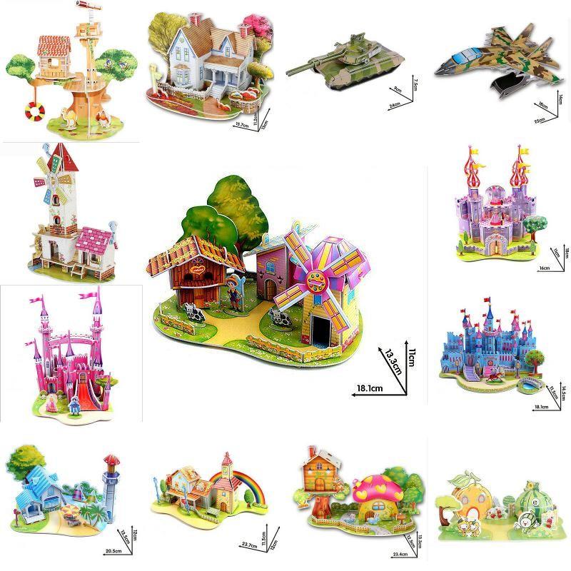 Kids 3d Puzzle Paper Diy Creative Building Toy Intelligent Learning Game
