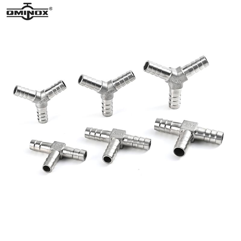 Schlauchstutzen Y/T-Typ Stacheliger Anschluss Edelstahl SS304 3-Wege-Adapter Formstück Verbindungstück Hausbrauerei Schlauch Guss-T-Stück fitting 6mm-50mm