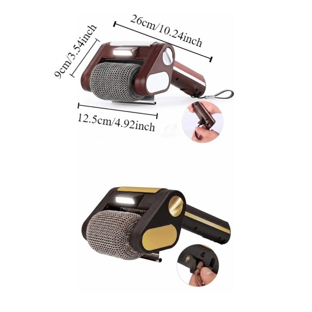 Stainless Steel Roller Grill Cleaner Brush with LED Light Barbecue Cleaner Tools  Camping Grill