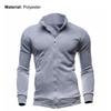 Men Coat Solid Color Slim Streetwear Zipper Ribbed Bottom Sweatshirt for Daily Wear