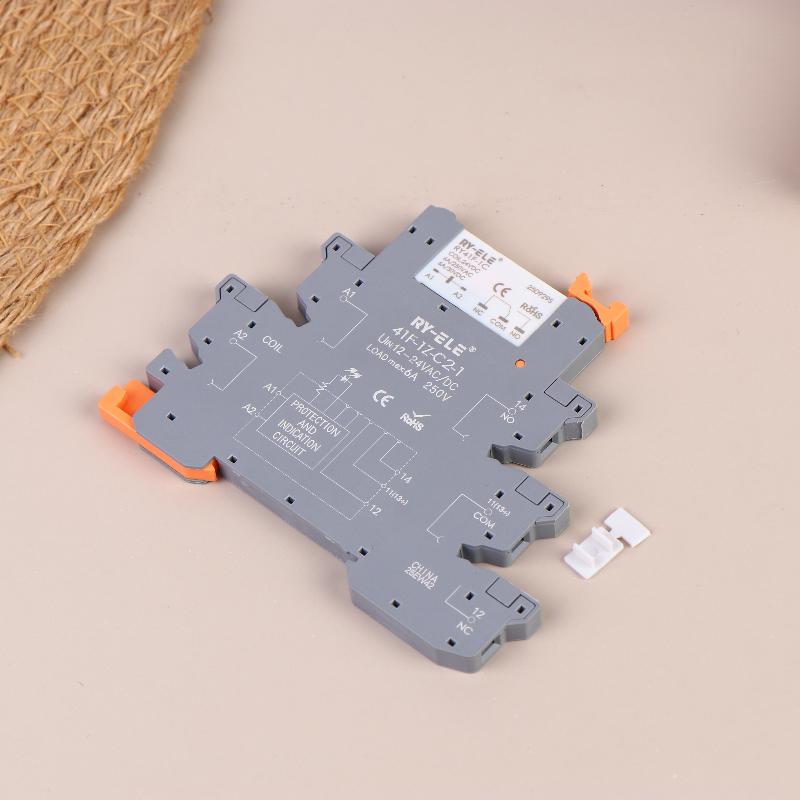 RY41F-1C Ultra-Thin Intermediate Relay - Slim Profile Electromagnetic Relay Module, Compatible With Hongfa RSL Base