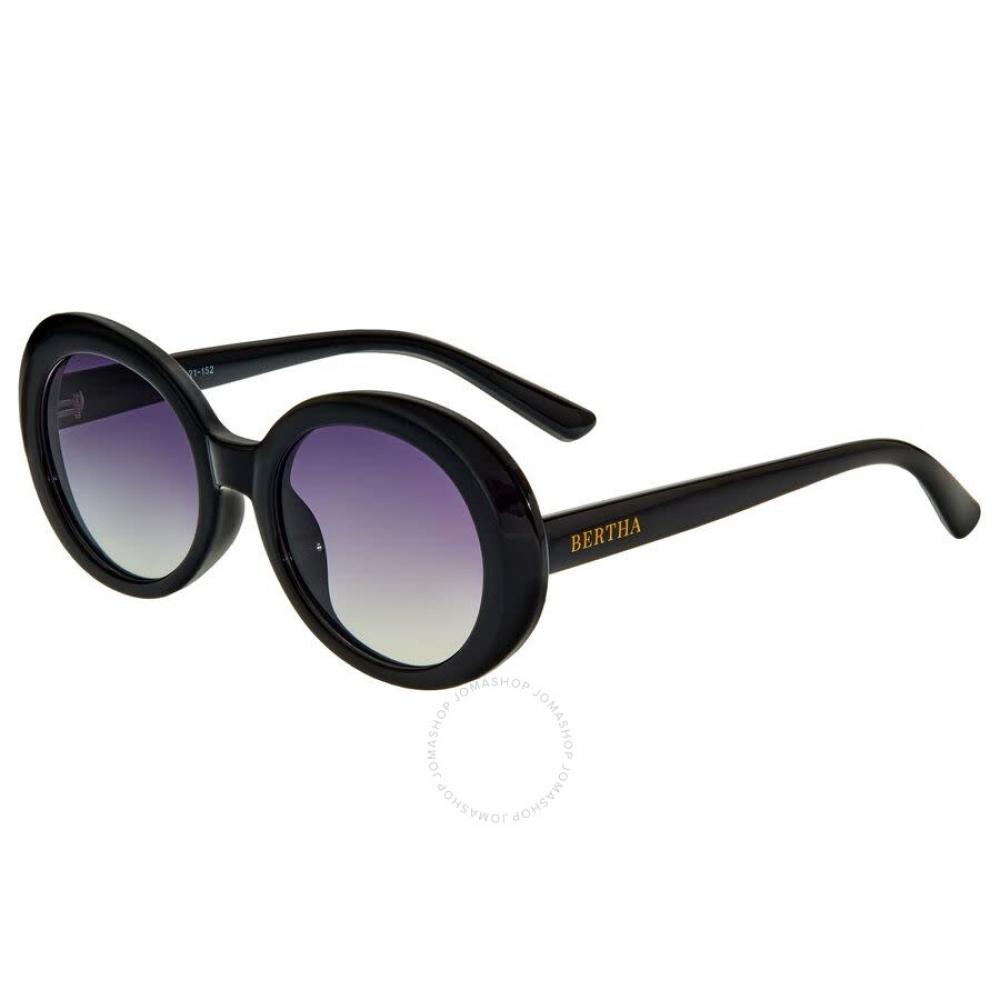 Bertha Ladies Black Oval Sunglasses Brsbr054c1