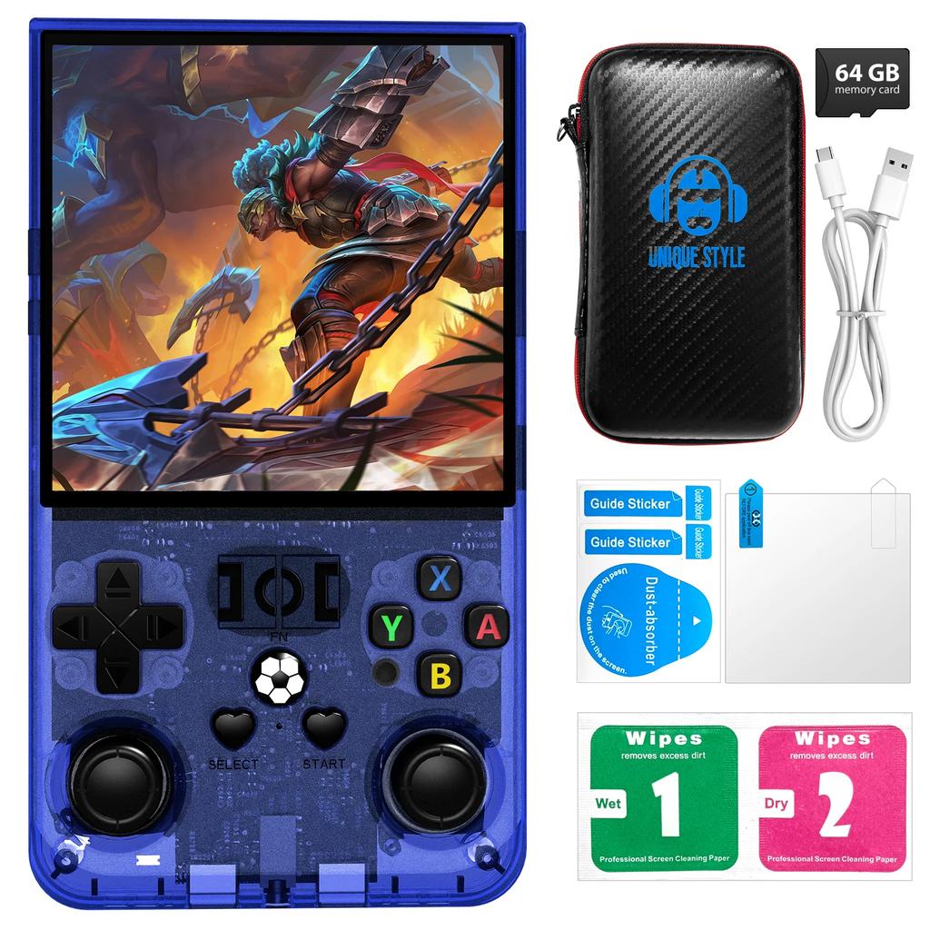 Open Source R36MAX Retro Handheld Video Game Console RK3326 Chip 64/128G Portable Pocket Game Player 4 HD Screen Game Console