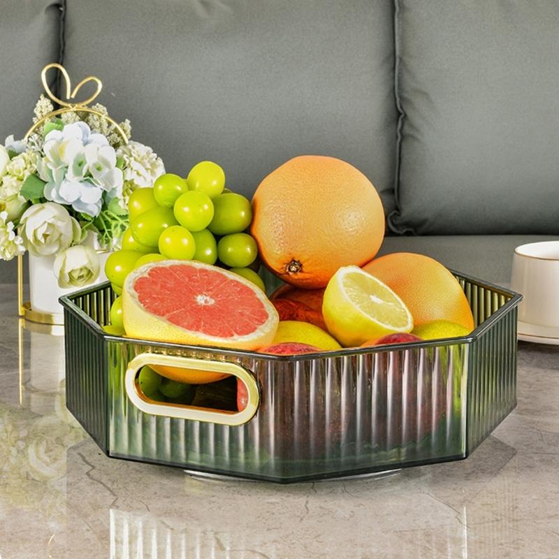 Turntable Storage Box Portable Fruit Basket Suitable for Cabinets Storerooms Kitchen Countertops Refrigerator Offices