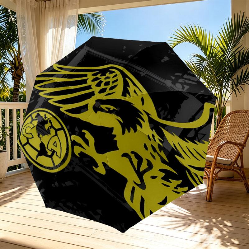 Club America Print Automatic Open Close Umbrella, Portable Foldable Umbrella, for Outdoor Commute Camping Trip, Ideal Birthday Gift