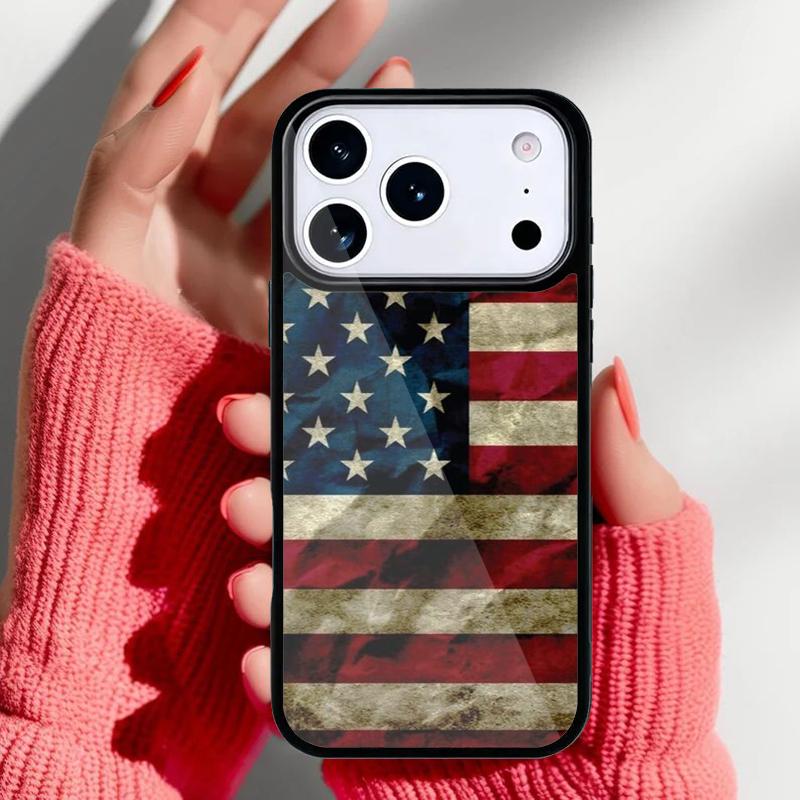Flag American USA Flag Phone Case for iPhone 17 16 15 14 13 Pro Max Back Cover for 12 11 Pro Coque