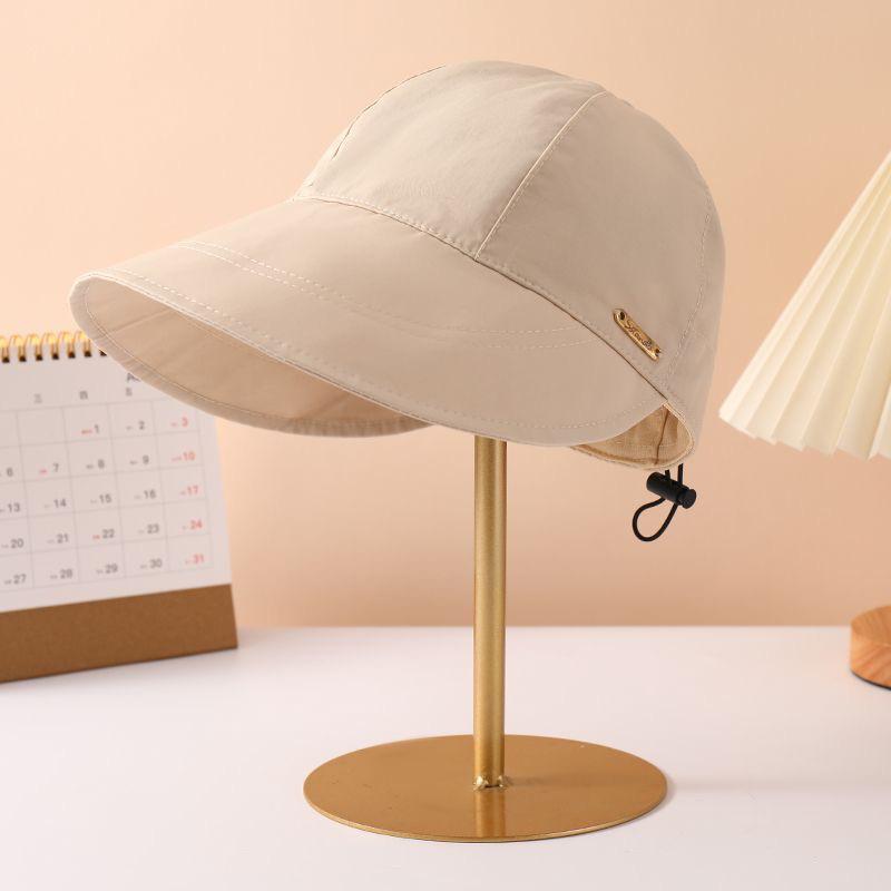 Women's Breathable Wide Brim Sun Hat with UV Protection, Open Top, Ponytail Tie, Mesh Design for Summer Cycling