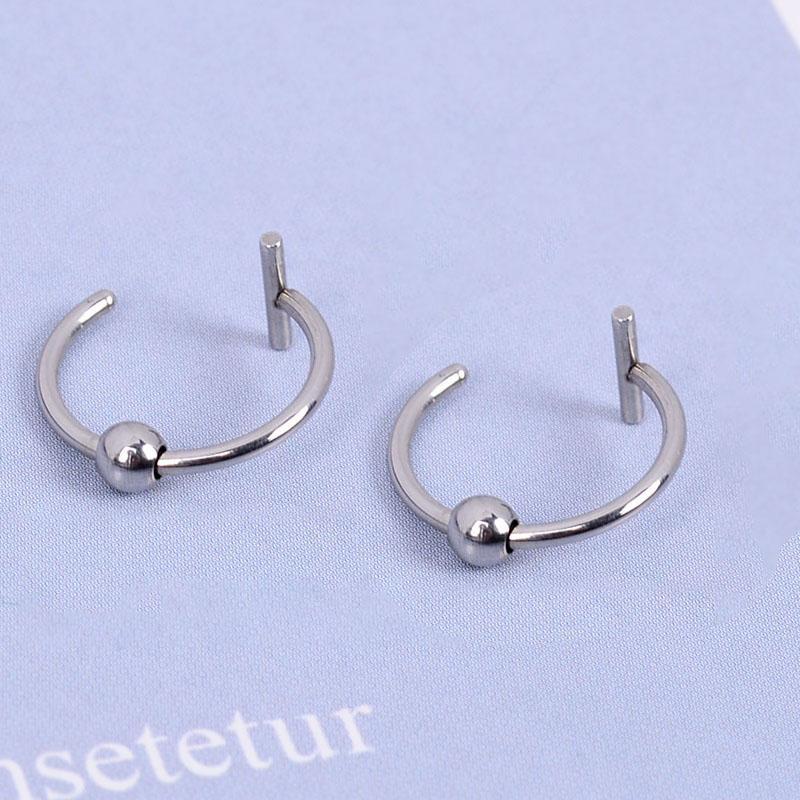 2 шт. 8/10 мм титановые стальные кольца для губ, клипсы-манжеты на поддельную губную серьгу, пирсинг для ушей, обручи для носа, унисекс для женщин