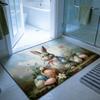 Egg Flower Rabbit Floor Mat Cartoon Bathroom Mat Easter Bunny Door Mat  Floor Protection