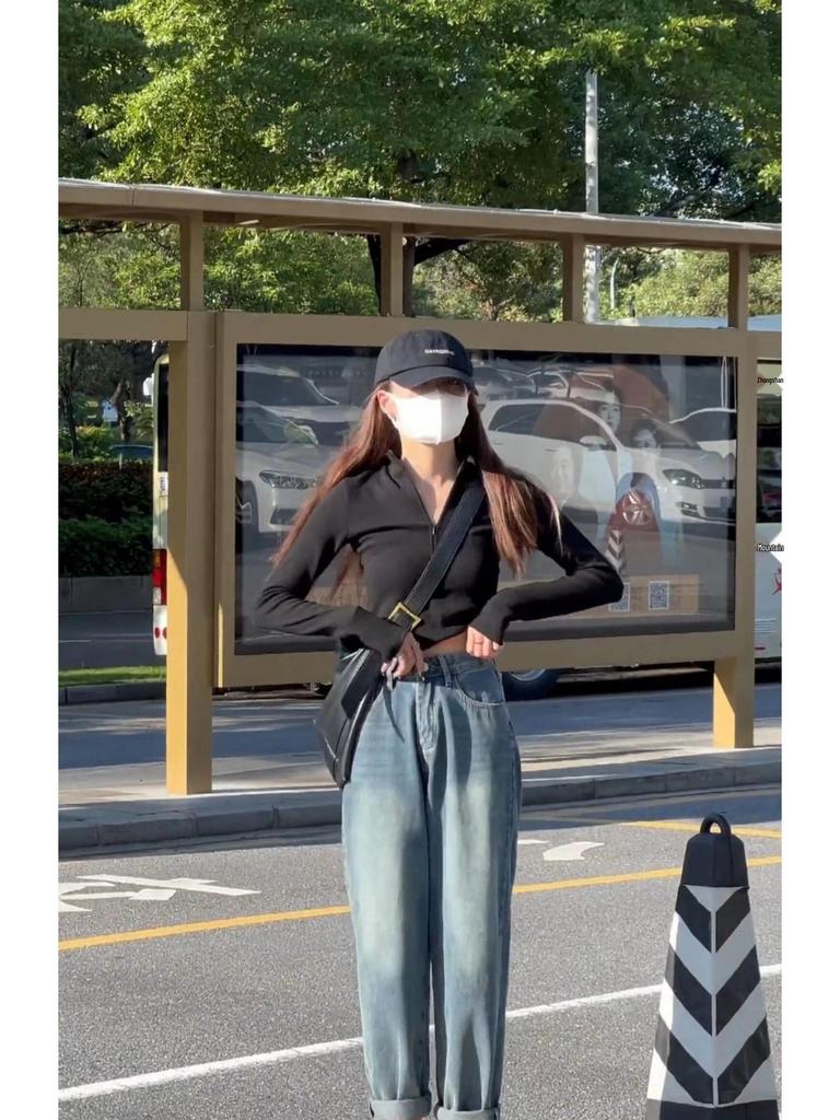 2024 Women's High Waist Retro Straight Leg Harem Jeans