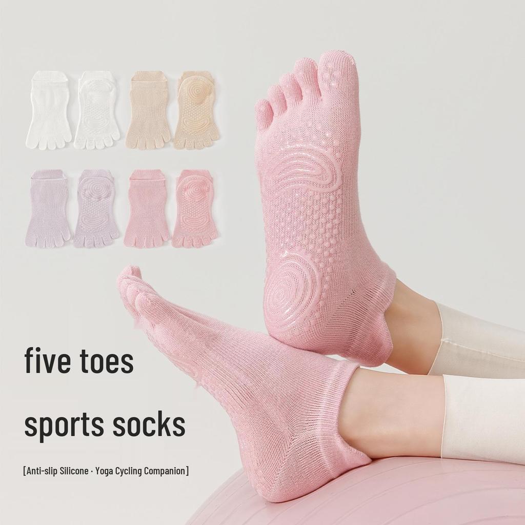 2026 Spring All-Inclusive Five-Toe Yoga & Pilates Ankle Socks - Comfortable No-Show Cotton Fitness Floor Socks