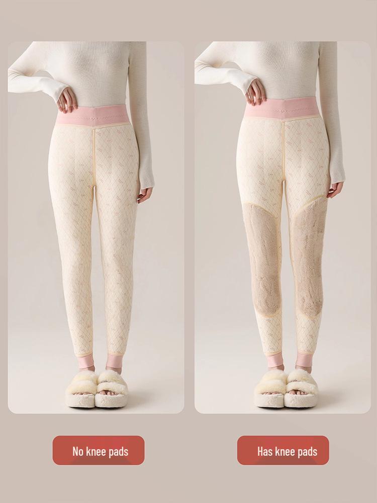 High Waist Seamless Cotton Cashmere Pants - Warm, Comfortable & Close-fitting for Autumn/Winter