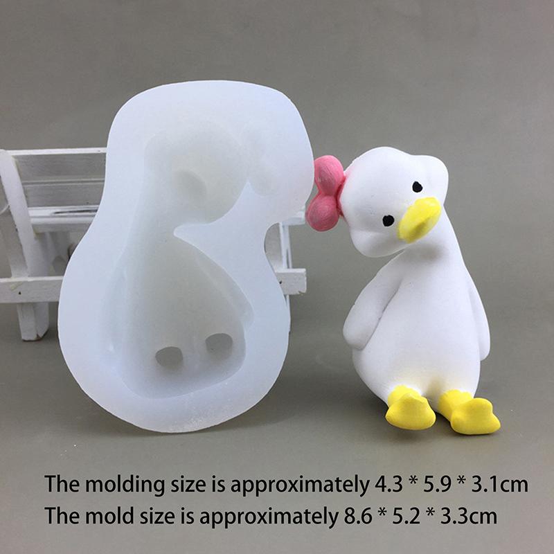 Urocza Kaczka Kreskówkowa 3D Forma Silikonowa DIY Świeca Zapachowa Gips Mydło Forma z Żywicy Ręcznie Robiona Pieczenie Czekoladowa Forma do Ciasta