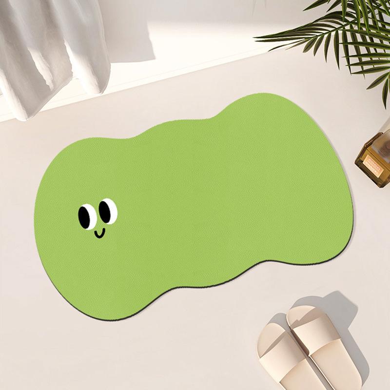 Kreslený vtipný výraz diatomitová podložka nepravidelná koupelnová podložka protiskluzová podložka toaletní dveře absorpční podložka domácnost