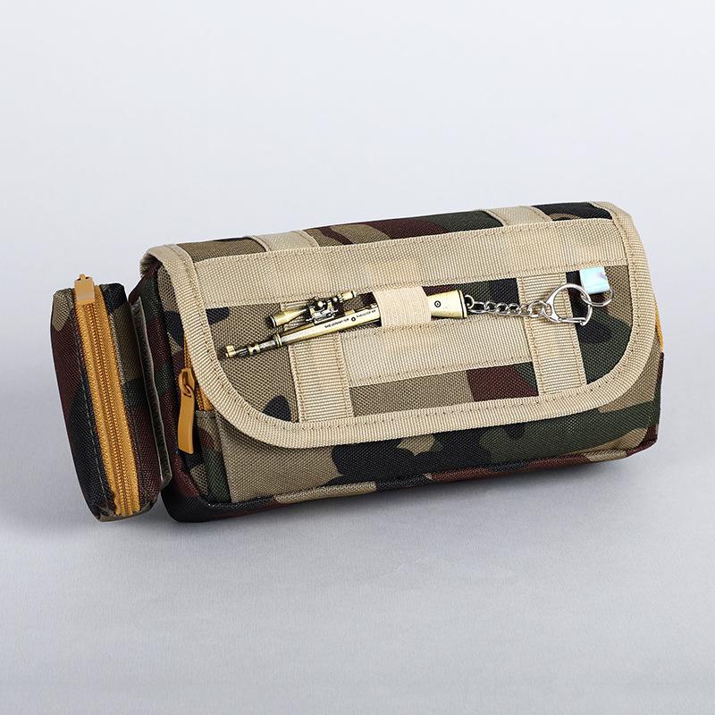 Lezhiyuan Camouflage Multi-Layer Zipper Pencil Case for Boys and Students