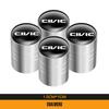  4Pcs Metal Car Wheel Tire Valves Caps Waterproof Dustproof Cover For Honda Civic Fit Accord City Vezel CR-V S660 Odyssey HR-V rlsh58