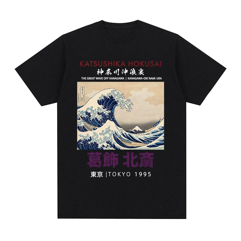 Great Wave Ukiyoe Japanese Style TShirts Fashion Casual 100 Cotton TShirt Unisexs Unisex Gothic Oversized Short Sleeve T Shirts