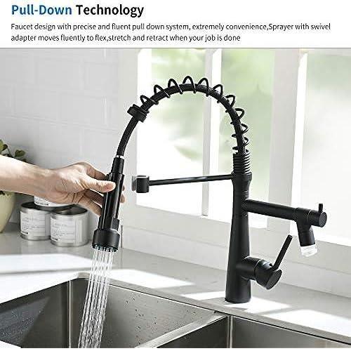 Robinet de cuisine - timaco - led noir - métal - design à levier - durable