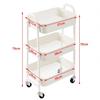Carrello portascomparti con ruote carrello da cucina con ruote 3 ripiani carrello mobile organizer per camera da letto bagno ufficio,carrello multiuso