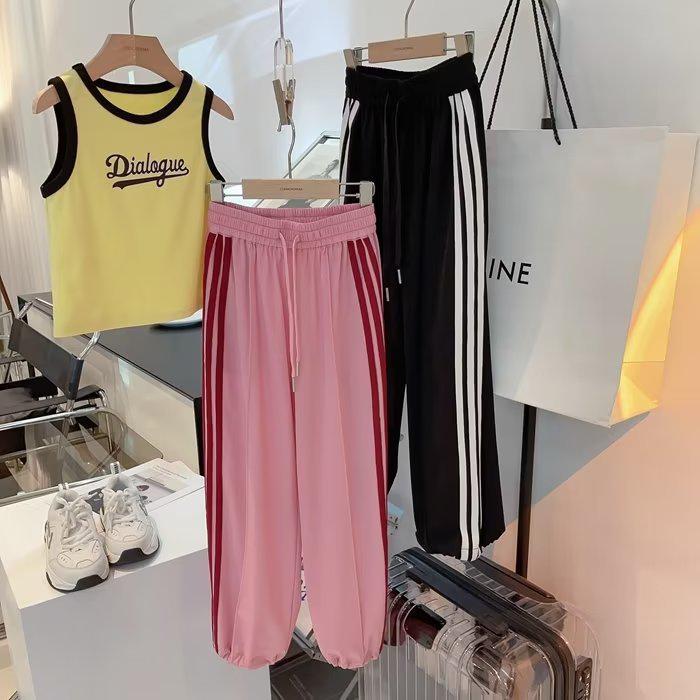 2023 Girls' Stylish Korean Loose Fit Sweatpants - Spring/Autumn Sportswear for Big Kids