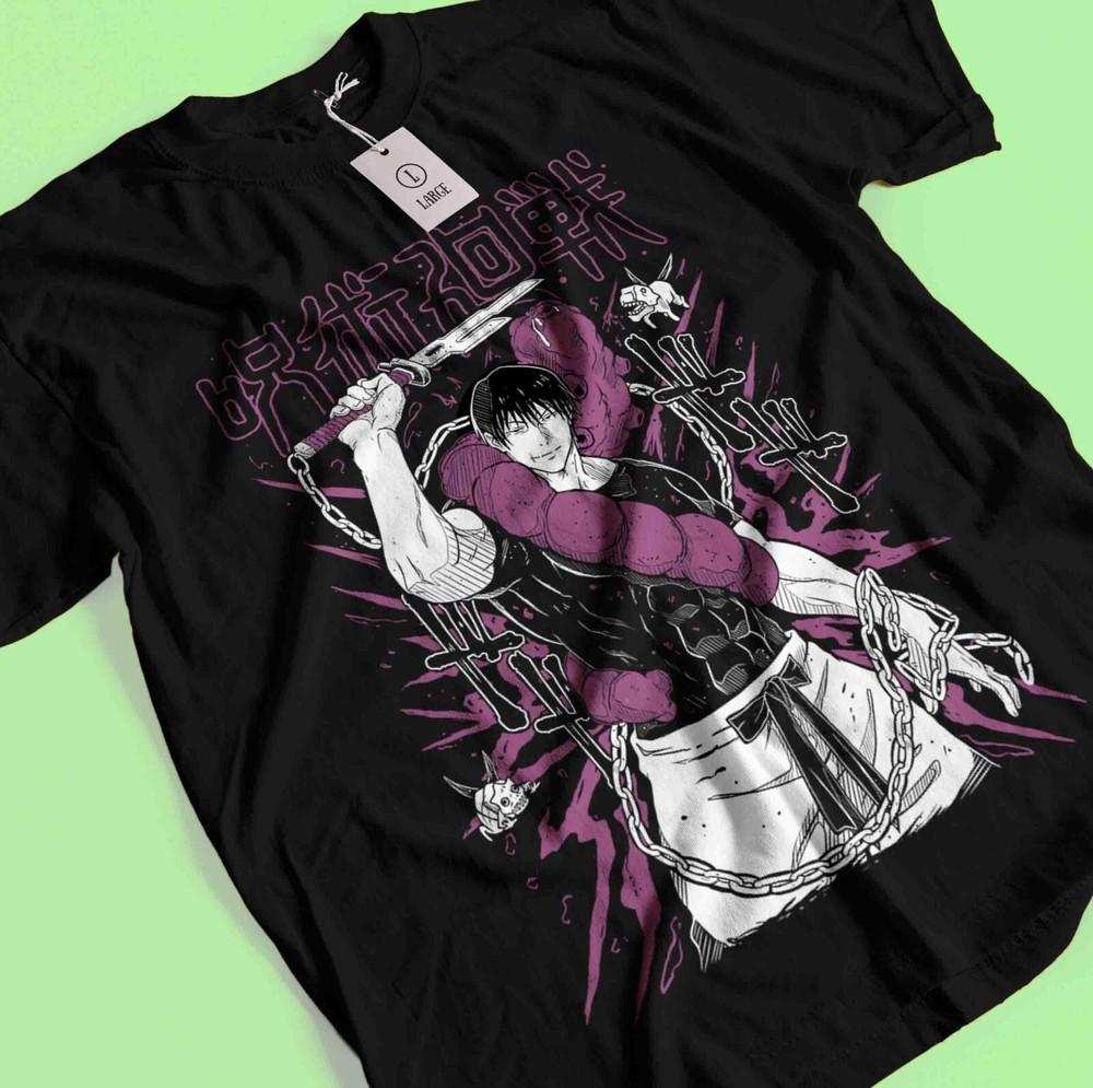 

Футболка Тодзи Фусигуро Футболка Годжо Сатору Футболка Дзюдзюцу Кайсен Футболка Футболка Сукуна Гето L