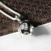 Silver Plated 6-Prong Round CZ Solitaire Pendant Necklace, Classic Brilliant Cut Box Chain Necklace for Women