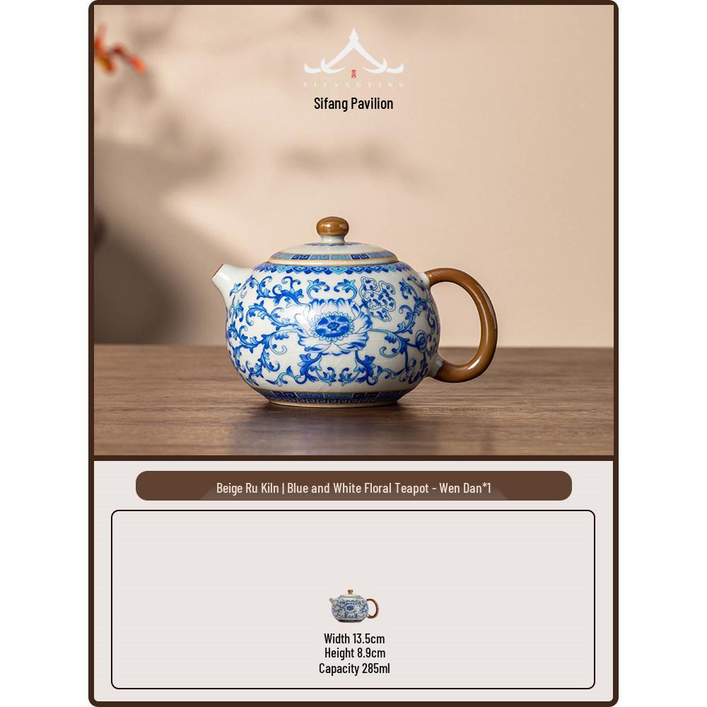 Jun Ware Blue and White Teapot: Chinese High-End Large Size for Brewing Tea Kung Fu Style 2026