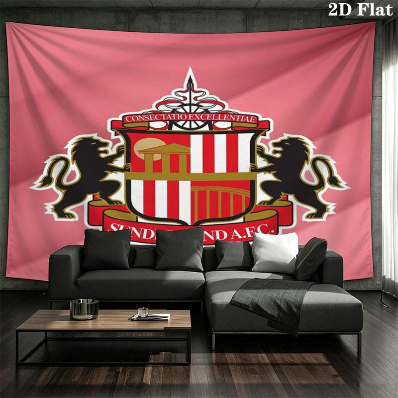 Sunderland A.F Custom Name Wall Tapestry Aesthetic Wall Hanging Printed Fabric Blanket Decorative Tapestries for Bedroom Living Room Home Decor