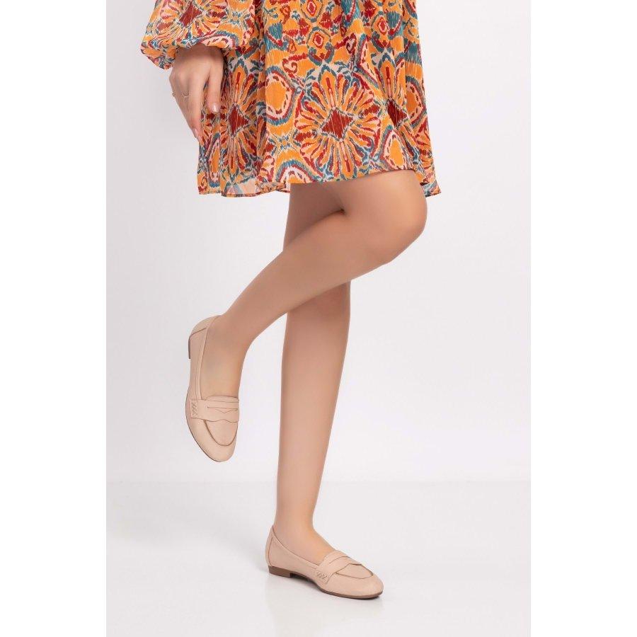 Mocassins plats décontractés en cuir véritable pour femmes