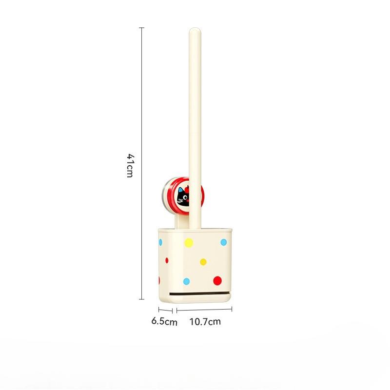 

Suction Cup Toilet Brush Rack, No Need for Drilling, No Dead Corners, Household Toilet, Bathroom Brush and Toilet Bowl Cleaning Set Milk white red