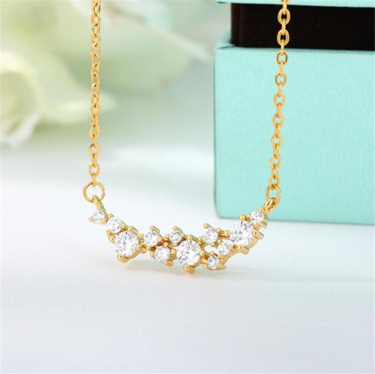 Versatile Ladies Necklace with Simple Lace and Zircon Luxury Brass Jewelry for Wedding Engagement or Gift