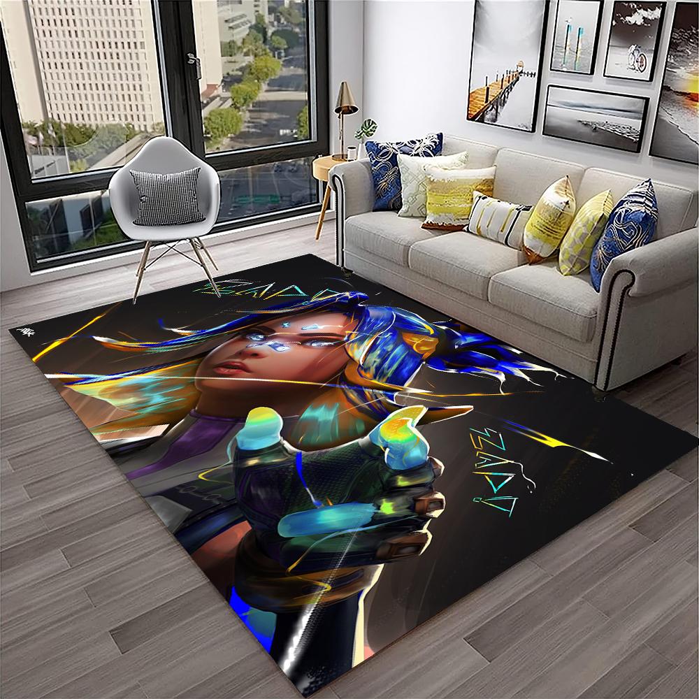VALORANT Game Gamer Cartoon 3D Carpet Rug for Home Living Room Bedroom Sofa Doormat Decor,kids Play Area Rug Non-slip Floor Mat