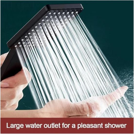 Bathroom High Pressure Shower Head Square Handheld Sprinkler Silver/Black Multi-function Universal Sprayer Home Bathroom Accessories Shower Head