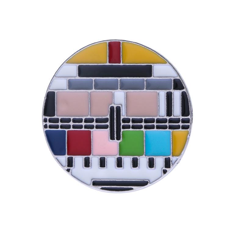 Colorful Retro TV No Signal Lapel Pin Brooch 