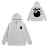 Trendy brand zipper hooded autumn and winter new letter flame pai jiu couple coat