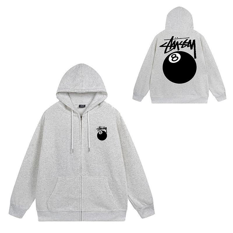 Trendy brand zipper hooded autumn and winter new letter flame pai jiu couple coat
