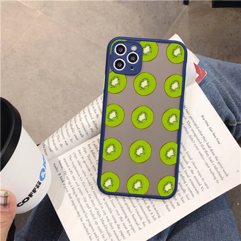 Fruit Kiwi Phone Case for iPhone 14 11 12 13 Mini Pro Max 8 7 Plus X XR XS MAX Translucent Matte Cover