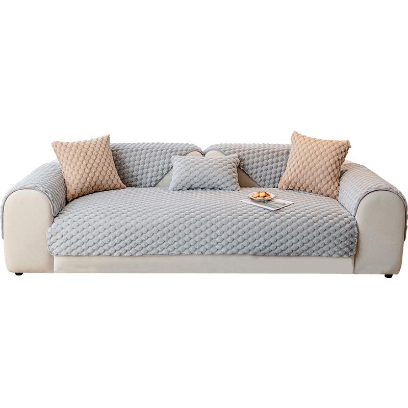 Winter Thicken Thermal Rabbit Plush Sofa Cushion Simple Modern Light Luxury Nordic Non-Slip Plush Cushion