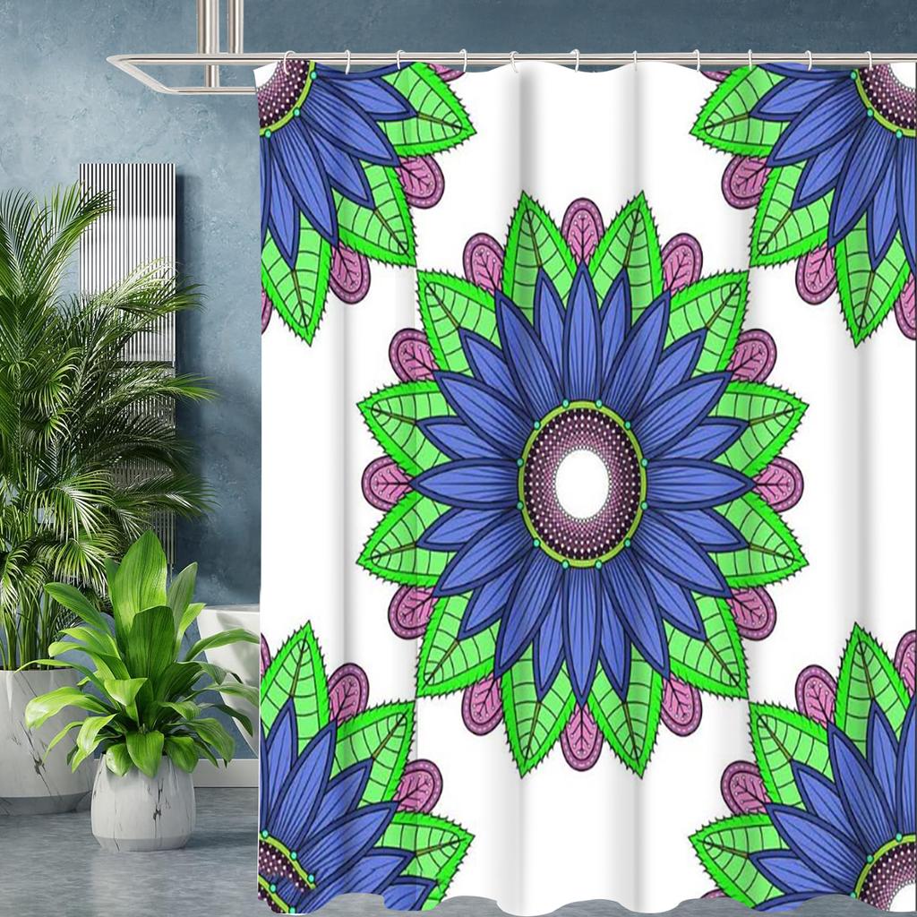 Zasłona Kąpielowa Mandala Styl Narodowy Litery Łazienkowe Zasłona Prysznicowa Wodoodporna Z 12 Haczykami Ryby Dekoracja Domu Darmowa Wysyłka