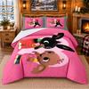 Bing Bunny Pattern Bedding 3Pcs Set Bed Sheet And Pillowcases For Indoor Bedroom