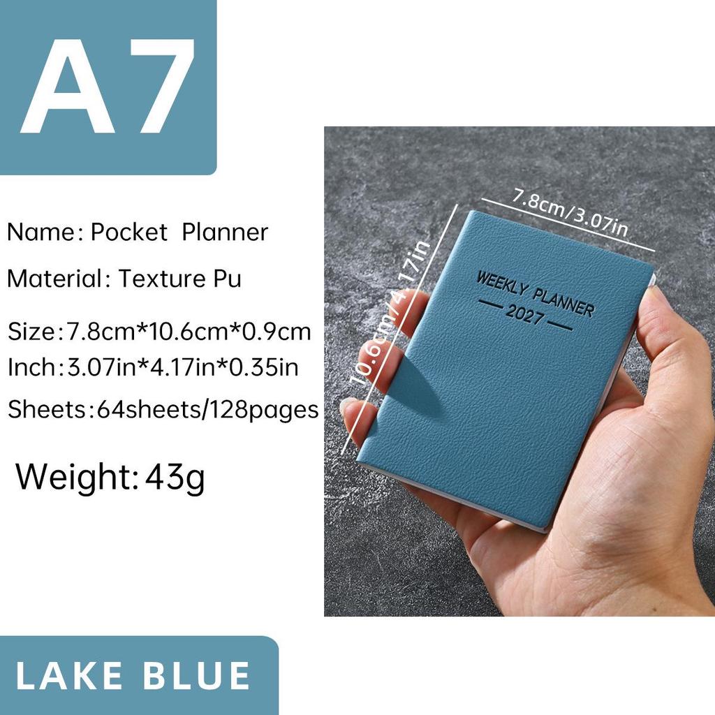 Planner Settimanale Inglese Compatto 2027 A7 Mini - Agenda Sottile