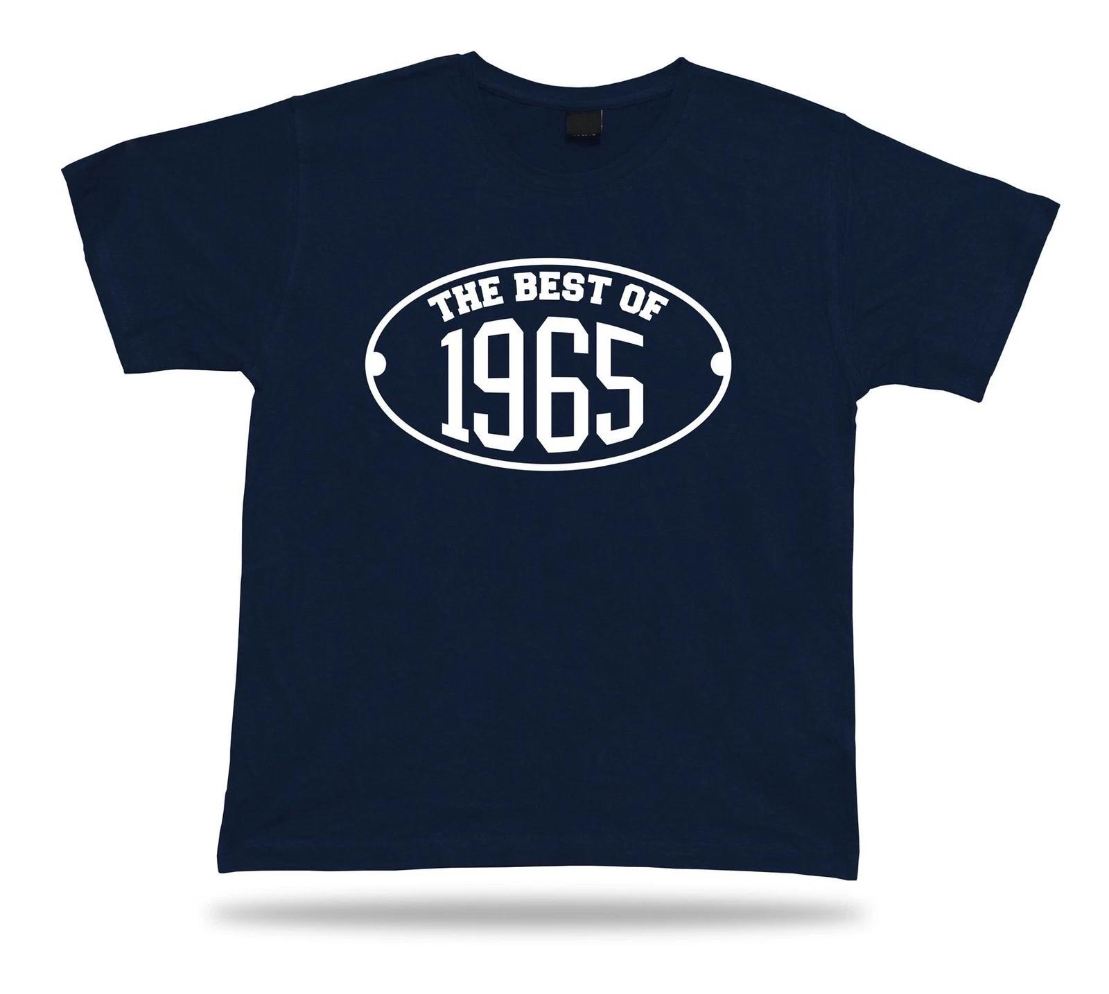 Printed T shirt tee The best of 1965 happy birthday present gift idea unisex XL
