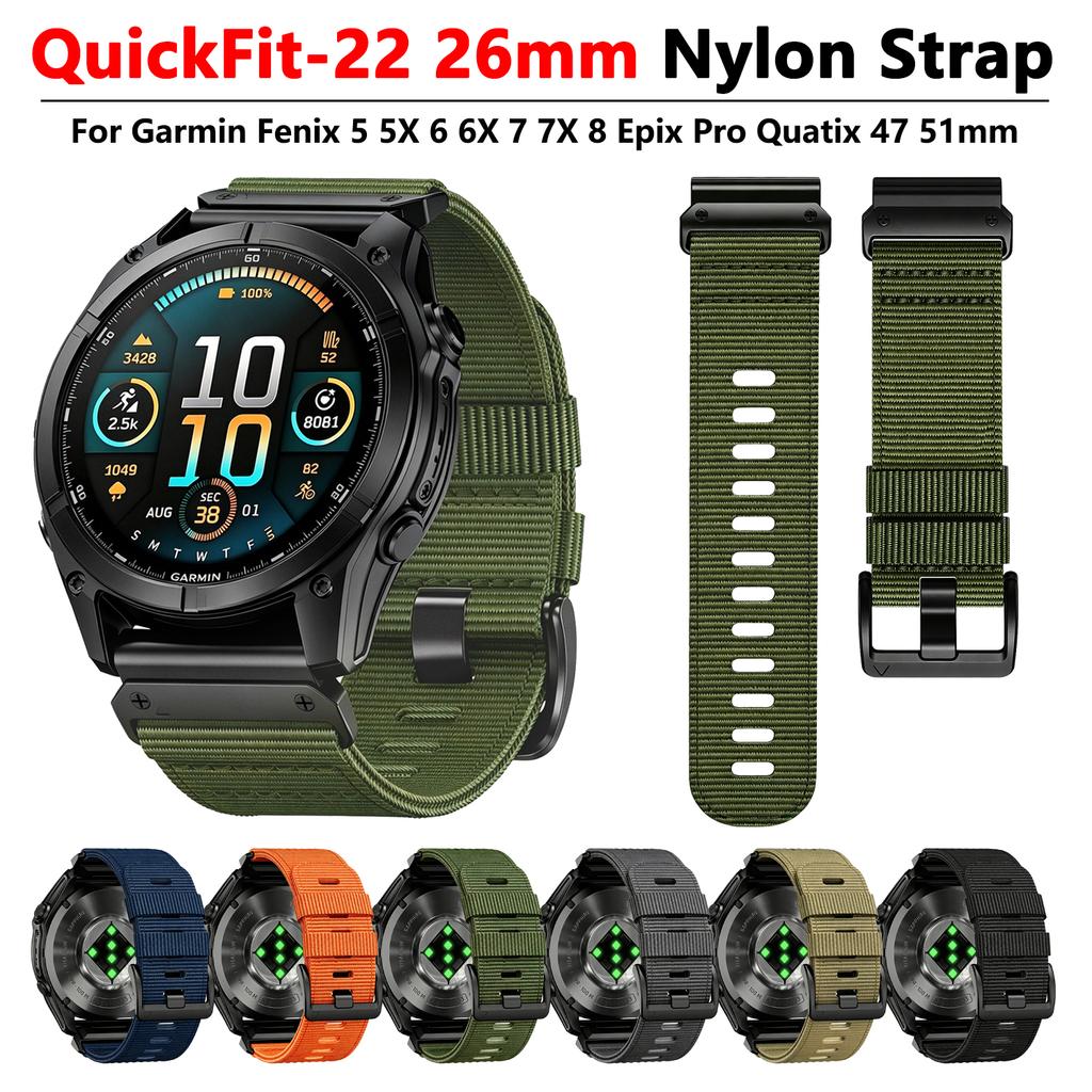22 26MM Tactical Strap QuickFit for Garmin Quatix8 Tactix8 Fenix8 47MM 51MM Watch Band For Fenix 7 7X Pro 6 6X 5 5X 965 Enduro 3