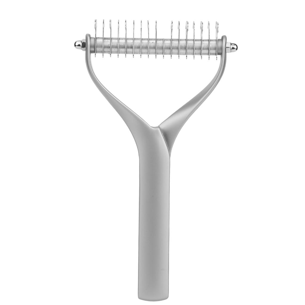 Narzędzie do pielęgnacji zwierząt 2-stronne grabie do podszerstka Szczeniak Kot Grzebień do włosów Szczotka Usuwanie otwartych kołtunów Czarny Duży