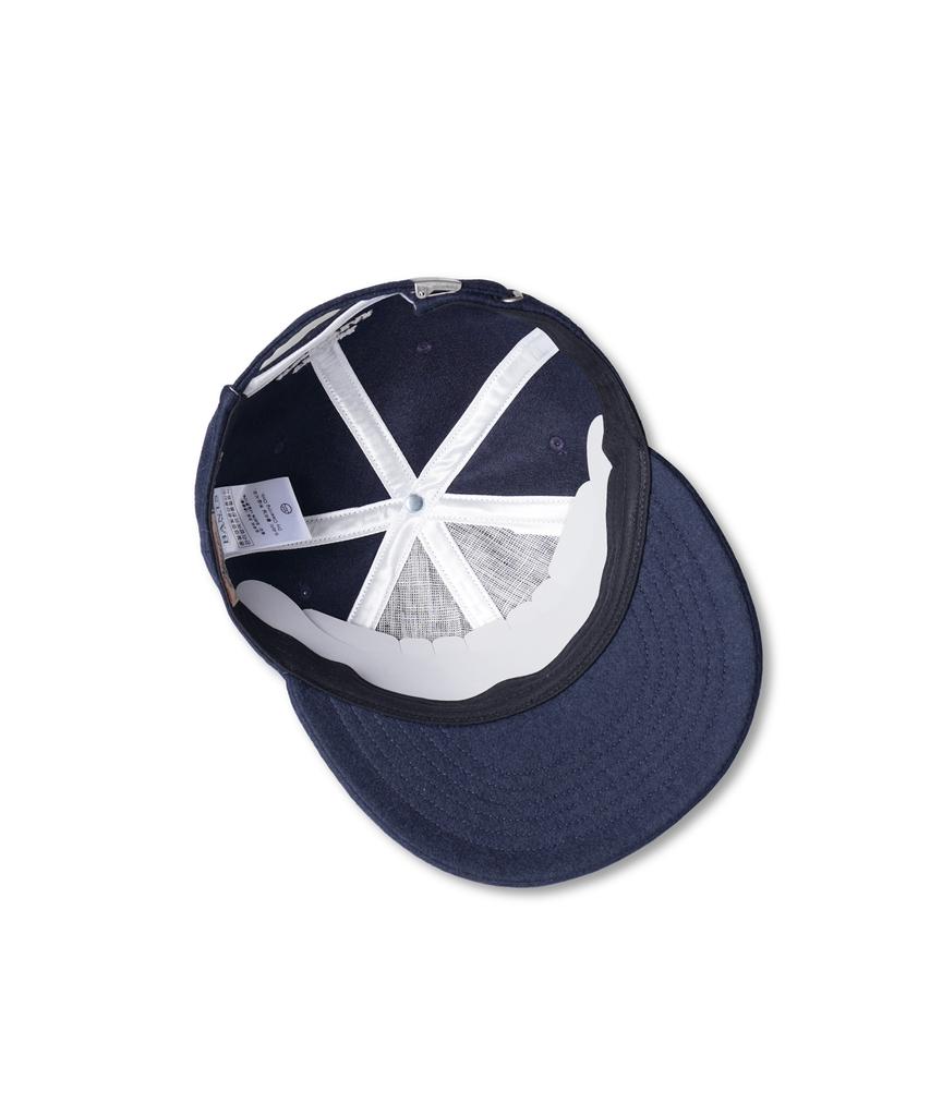Bancheu Anchor Logo Wool Flannel Vintage Baseball Cap - Navy