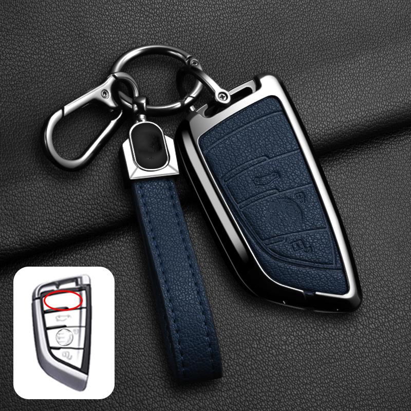 Goat Leather Zinc Alloy Car Key Case For Bmw X1 X3 X4 X5 G05 X6 X7 G20 G30 G11 F48 520 525 118I 218I 320I Key Case Car Key Fob