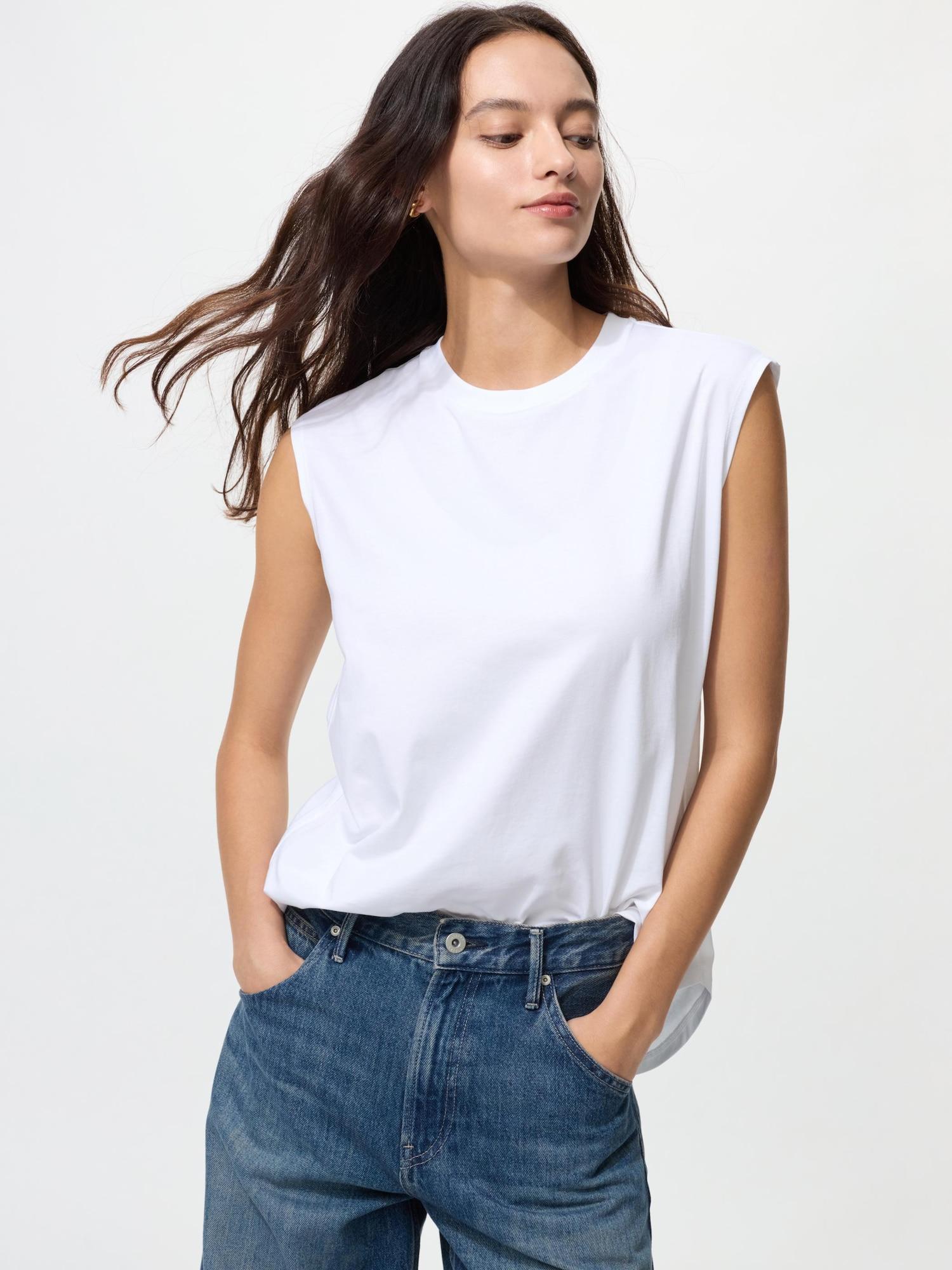 

Uniqlo Майка без рукавов из хлопка Airism 00 WHITE/L