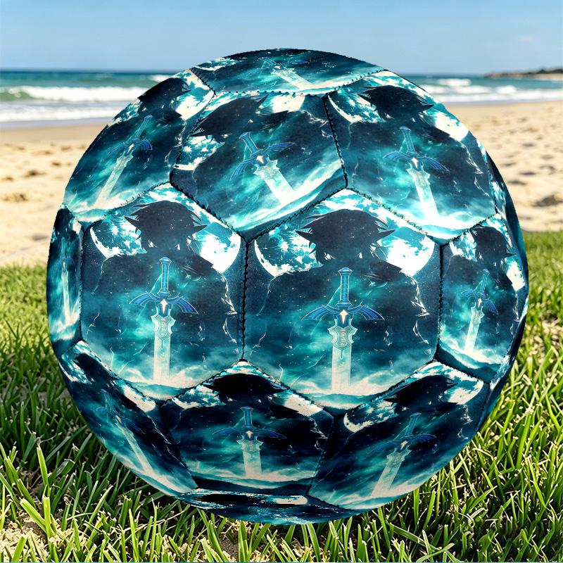 The Legend of Zelda Print Size 5 Soccer Ball, PU Wear Resistant Football for Match Training and Daily Practice, Birthday Gift for Soccer Fans